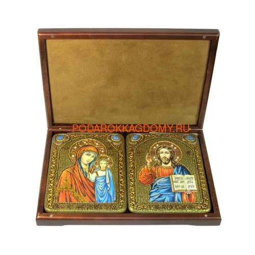 Венчальная пара икон Казанская Божья Матерь и Господь Вседержитель 07782 фото 3