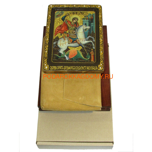Живописная икона Чудо святого Георгия о змие 07543 фото 2
