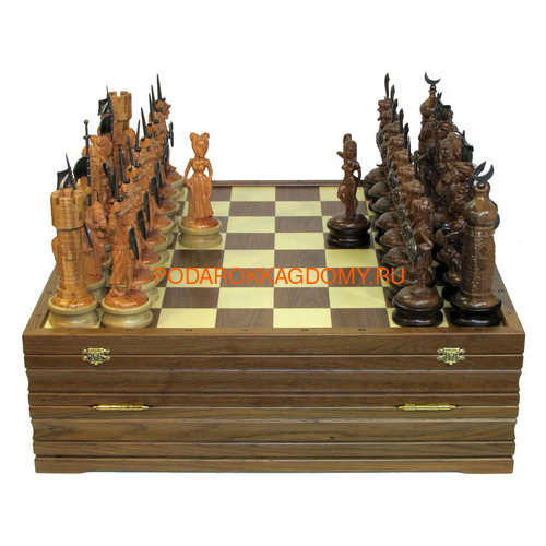 Деревянные резные шахматы