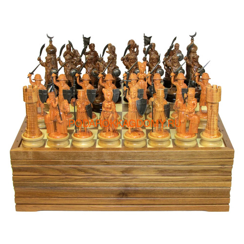 Деревянные резные шахматы