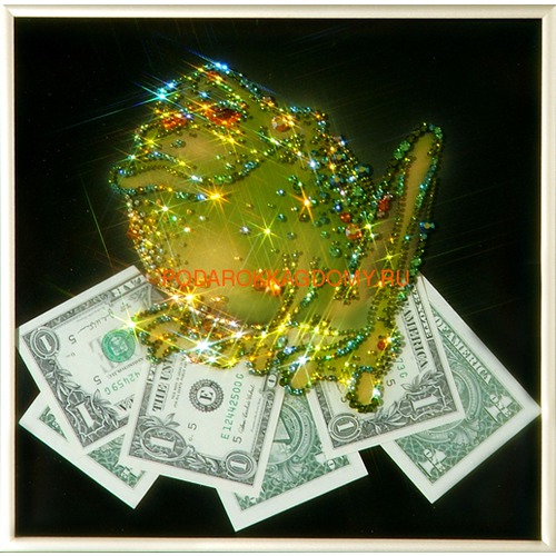 Картина Сваровски "Жаба с долларами" 02388 фото