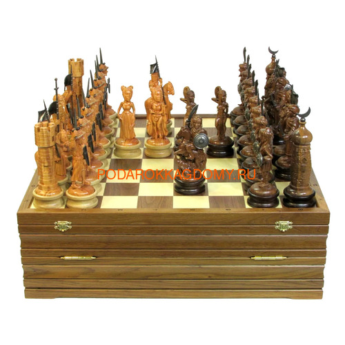 Деревянные резные шахматы