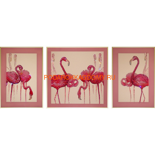 Модульная картина Сваровски "Фламинго" 02348 фото