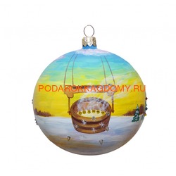 Новогодний ёлочный шар с кристаллами Сваровски