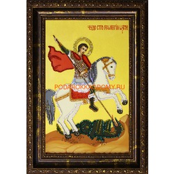Икона Георгий Победоносец с кристаллами Сваровски