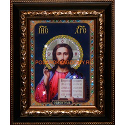Икона Господь Вседержитель с кристаллами Сваровски