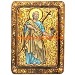 Рукописная икона Первоверховный апостол Пётр